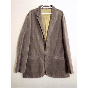 Gap Men‎ XL Brown Suede Cotton Academia Y2K VTG Preppy 2-Button Blazer Grandpa
